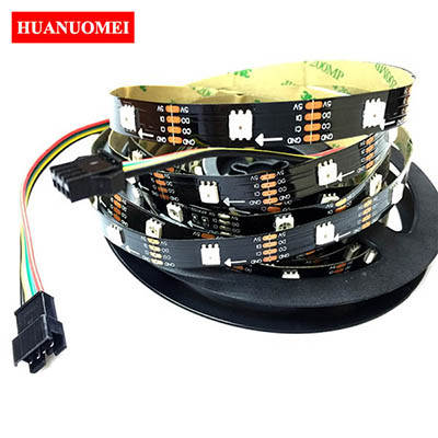 5M 30LEDs APA102 LED Strip Light Addressable Full Color Pixel Lights Ambilight 5050 SMD Black PCB IP20 DC5V 30LEDs/m Digital Tape