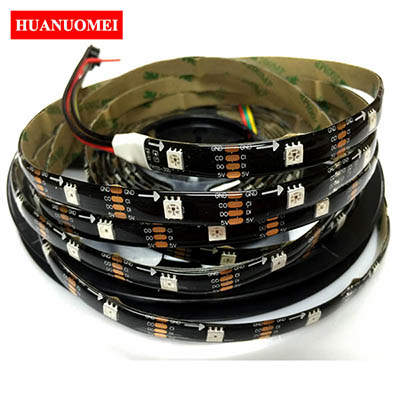 5V 30LEDs APA102 LED Strip Waterproof IP65 Flexible Black PCB TV LED Tape 30Pixels/m 5M/Roll 5050 SMD RGB LED Light Strips Lamp