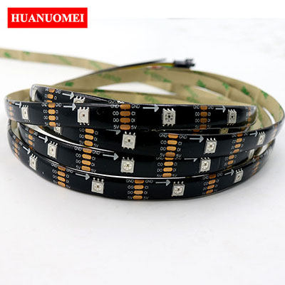 5M 30LEDs/m APA102 Smart RGB LED Strip APA107 LED RGB Pixel Light Ambilight TV Lights DC5V input Black PCB Waterproof IP65 Tape