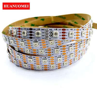 5M 60LEDs/m APA107 LED Strip Light 5050 SMD RGB LED Chip with APA107 IC(APA102 Updated) IP20 DC5V White PCB Chrismas Lights Tape