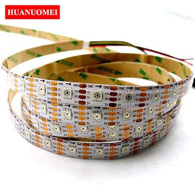 APA102 60LEDs/m LED Strip Light IP65 Waterproof Digital Pixel RGB Strips Full Color 5V 5M White Flexible PCB 5050 SMD LED Lights