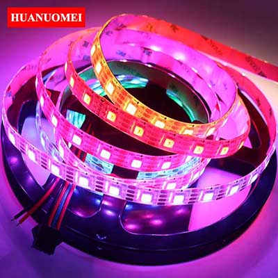 5V APA107(Similar APA102) Smart LED Pixel Strip Light 5M 60LEDs/m 60Pixels/m DATA and CLOCK Seperately White PCB Waterproof IP65