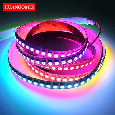 2M 144LEDs APA102 RGB LED Strip Digital Pixel Light RGB 5050 SMD LED Ribbon 5V White PCB Non-waterproof IP20 Flexible Tape Lamp