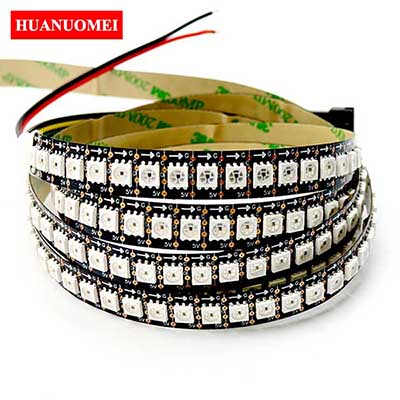 2M 144LEDs/m APA107 LED Strip RGB Pixel Tape Light 5050 SMD RGB LED Tape Christmas TV Lights DC5V Black PCB Non-waterproof IP20