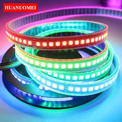 2M 144LEDs/m APA107 LED Strip APA102 Addressable 5050 SMD RGB LED Pixel Strip Tape TV Light Tape DC5V BLACK PCB Waterproof IP67