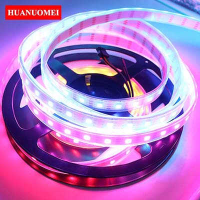 5V 72LEDs APA107 LED Strip Light RGB Flexible Tape SMD 5050 Digital Ambilight TV Pixel Lights 5M/Roll White PCB Waterproof IP67