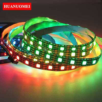 5V 72LEDs/m LED Strip APA107 Pixel Digital Flexible Tape TV Light Lamp 5050 SMD RGB 72Pixels/m 5M/Roll BLACK PCB Waterproof IP65