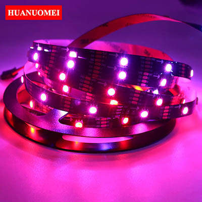 5M 32LEDs/m APA107 LED Strip 5050 SMD RGB Flexible LED Tape Digital Ambilight TV Pixel Lights 5V Non-waterproof IP20 BLACK PCB