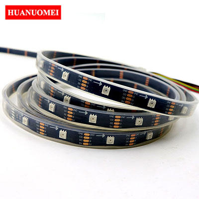 DC5V 32LEDs/m APA102 LED Strip 5050 SMD Digital RGB Tape Pixel Strip Light Ambilight TV Lights 5M/Roll BLACK PCB Waterproof IP67