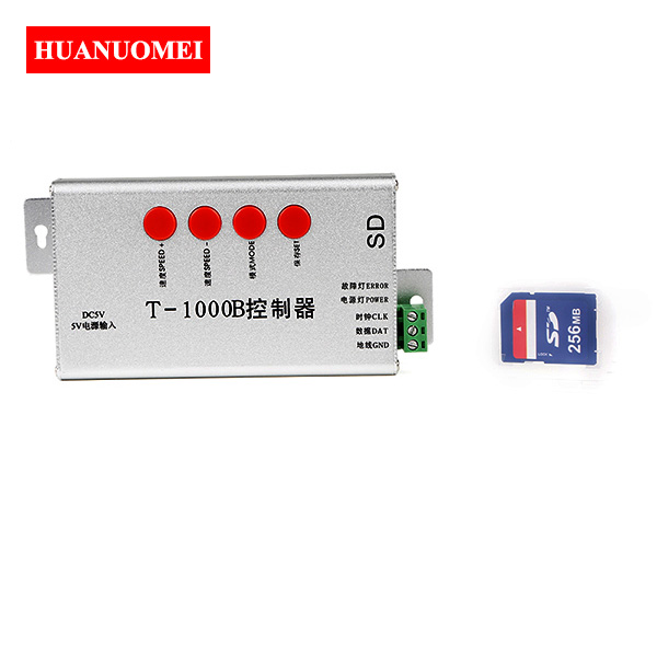 T-1000B SD Card LED Pixel Controller Programmable SPI Signal WS2811 WS2812 SK6812 WS2813 LPD6803 Digital Full Color LED Dimmer