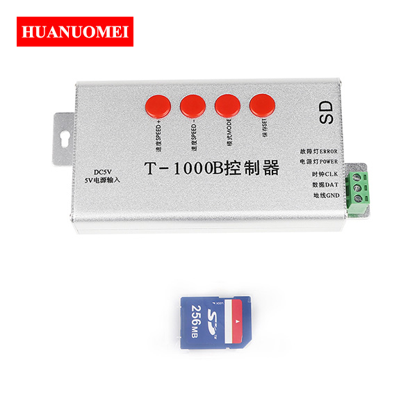 T-1000B SD Card LED Pixel Controller Programmable SPI Signal WS2811 WS2812 SK6812 WS2813 LPD6803 Digital Full Color LED Dimmer