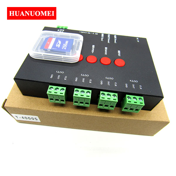T-4000S SD Card LED Pixel Controller T-4000 Full Color WS2811 WS2812B SK6812 WS2813 RGB LED Controller Dimmer 4Ports*1024Pixels